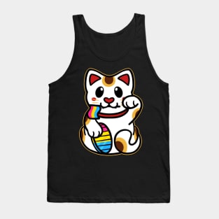 LGBTQ+ Pride Lucky Cat - Pansexual Tank Top